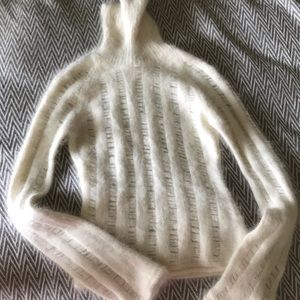 Bebe Off  White Angora rabbit hair sweater